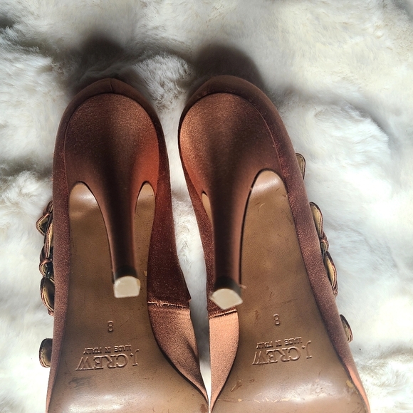J. Crew Rust Heels with Pointed Toe and Strappy Design - Picture 11 of 13
